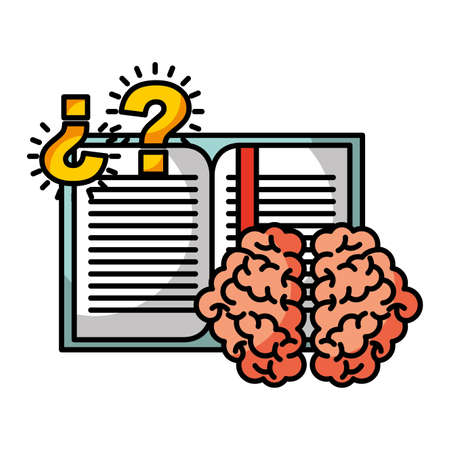 book think brain creativity idea vector illustrationのイラスト素材