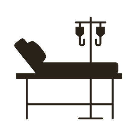 stretcher medical equipment silhouette style icon vector illustration designのイラスト素材