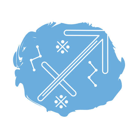 sagittarius zodiac sign symbol block style icon vector illustration designのイラスト素材