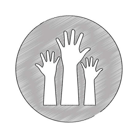 hands human up isolated icon vector illustration designのイラスト素材