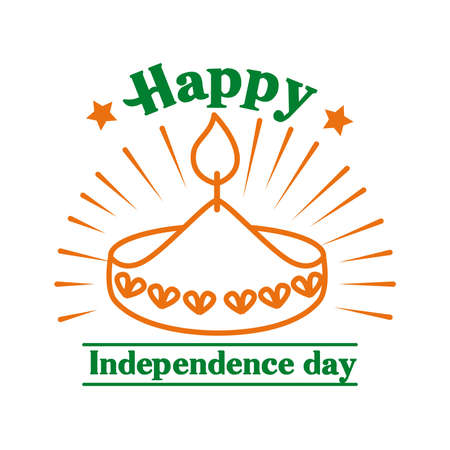 Independece day india celebration with candle line style icon vector illustration designのイラスト素材
