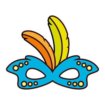 mask feathers brazil carnival celebration vector illustrationのイラスト素材