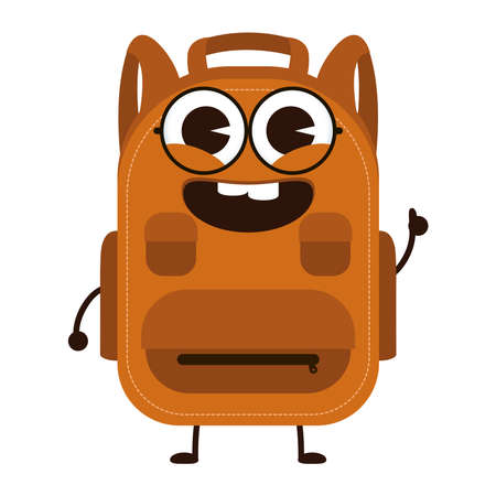school bag equipment kawaii comic character vector illustration designのイラスト素材