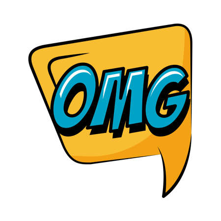 speech bubble with expresion omg word pop art flat style vector illustration designのイラスト素材