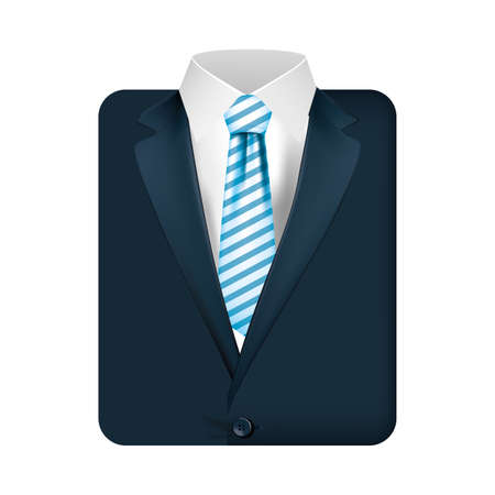 Striped necktie on suit design, Cloth fashion style wear store shop retail fabric and made theme Vector illustrationのイラスト素材