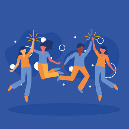 women and man friends design of friendship and love theme Vector illustrationのイラスト素材