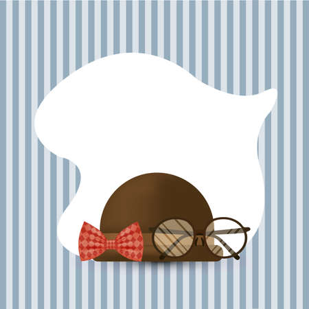 glasses bowtie and hat design, Fathers day celebration and love theme Vector illustrationのイラスト素材