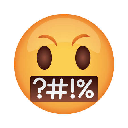 emoji face saying rude flat style icon vector illustration designのイラスト素材
