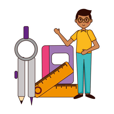 student compass ruler book teachers day vector illustrationのイラスト素材
