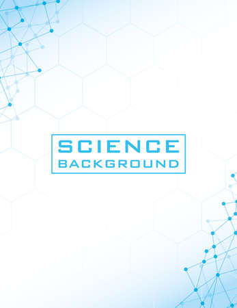 white science background with lines structures vector illustration designのイラスト素材