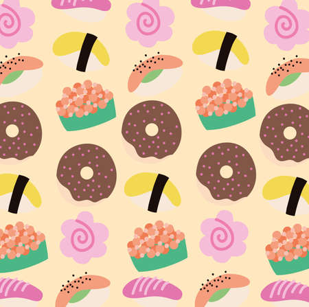 sweet pastry food kawaii style vector illustration designのイラスト素材