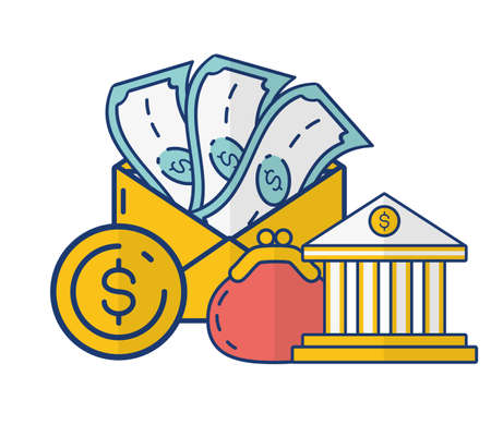 bank purse money online payment vector illustrationのイラスト素材