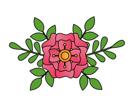 flower foliage nature on white background vector illustration designのイラスト素材