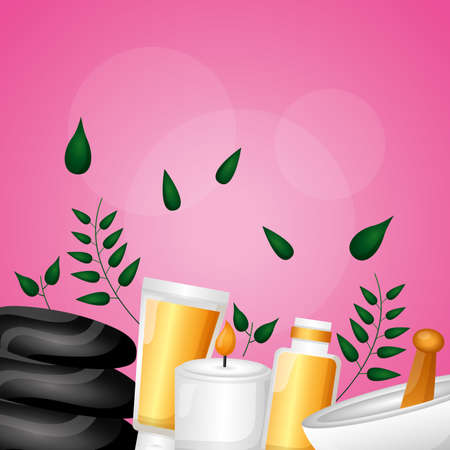 stones lotion cream stones spa treatment therapy vector illustrationのイラスト素材