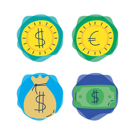 bundle of economy and finances icons vector illustration designのイラスト素材