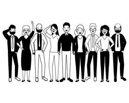 people group characters diversity on white background vector illustrationのイラスト素材
