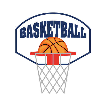 basketball balloon sport with basket vector illustration designのイラスト素材