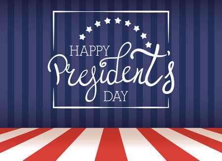 happy presidents day poster with usa flag vector illustration designのイラスト素材