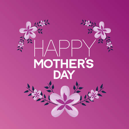mothers day flowers greeting card celebration vector illustrationのイラスト素材