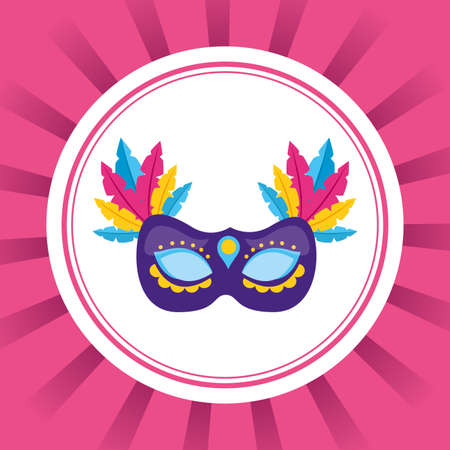 mask with feather decoration carnival vector illustrationのイラスト素材