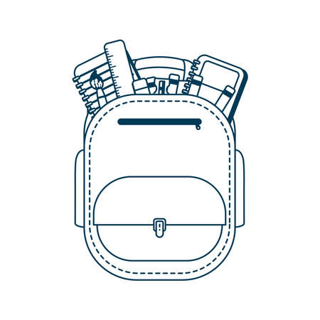 school bag equipment with supplies vector illustration designのイラスト素材