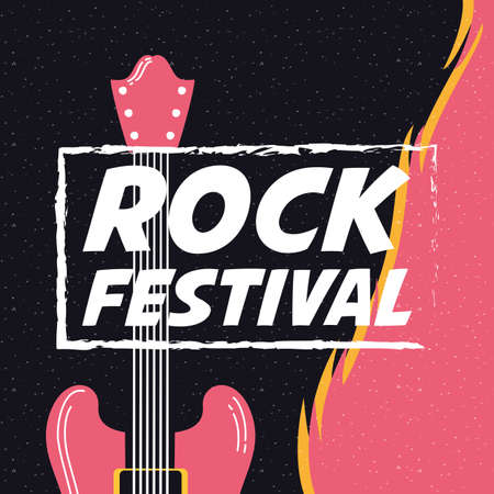 rock festival entertainment invitation poster vector illustration designのイラスト素材
