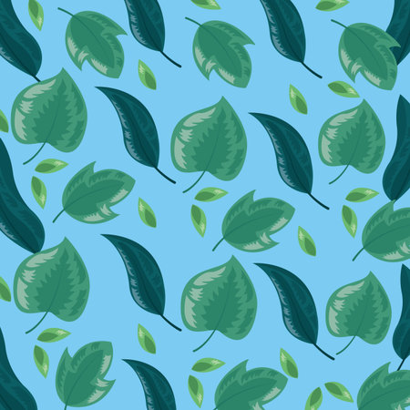 background decoration foliage nature tropical leaves vector illustration