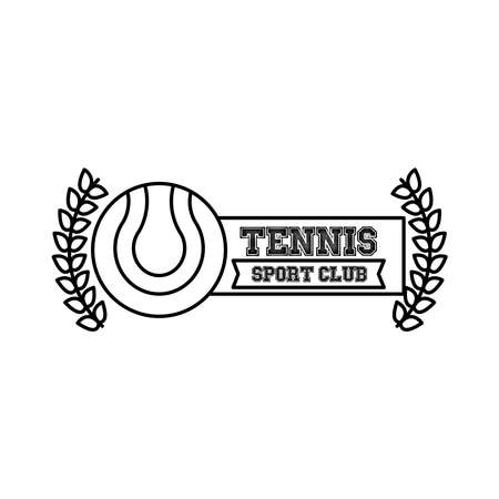 ball tennis sport with wreath crown line style icon vector illustration designのイラスト素材