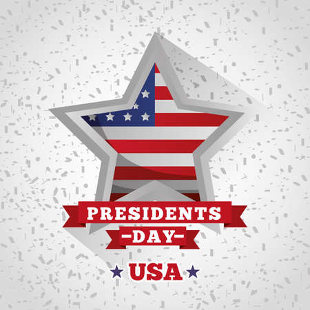 presidents day celebration poster with flag in star vector illustration designのイラスト素材