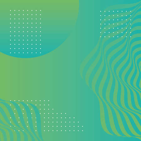 waves and forms green background vector illustration designのイラスト素材