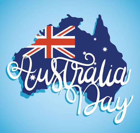 australia day celebration with map vector illustration designのイラスト素材
