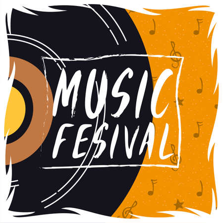 music festival entertainment invitation poster vector illustration designのイラスト素材