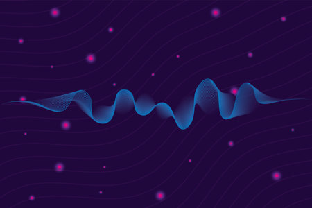 black waves sound blue background vector illustration design