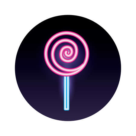 sweet lollipop neon light icon vector illustration designのイラスト素材