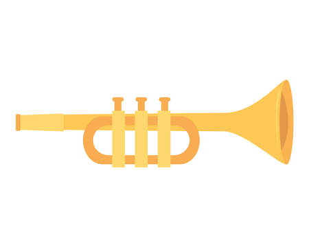 trumpet instrument design, Music sound melody song musical art and composition theme Vector illustrationのイラスト素材