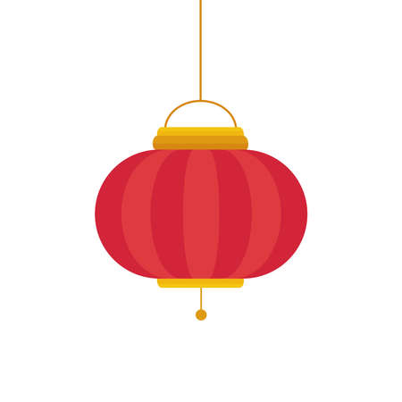 Chinese red lantern design, China culture asia and oriental theme Vector illustrationのイラスト素材