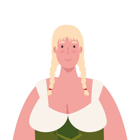 woman cartoon with traditional cloth design, Oktoberfest germany festival and celebration theme Vector illustrationのイラスト素材