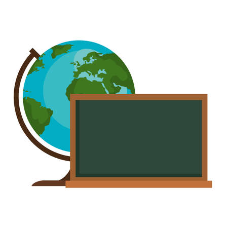 School world sphere with board design, Education class lesson and knowledge theme Vector illustrationのイラスト素材