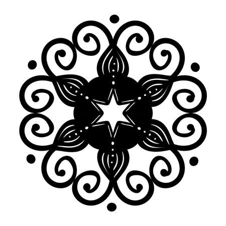 mandala icon in white background vector illustration designのイラスト素材