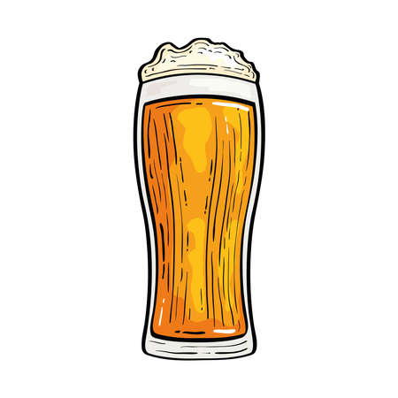 Beer glass design, Pub alcohol bar brewery drink ale and lager theme Vector illustrationのイラスト素材