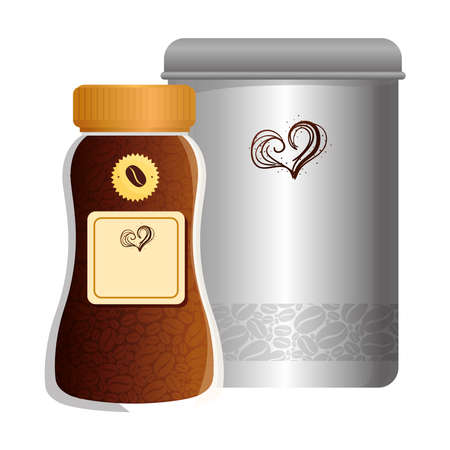 branding mockup coffee shop, coffee bottles vector illustration designのイラスト素材