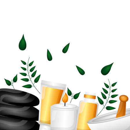 stones lotion cream stones spa treatment therapy vector illustrationのイラスト素材