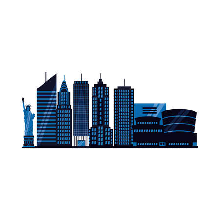 Buildings design, City architecture urban modern downtown contemporary metropolis exterior and construction theme Vector illustrationのイラスト素材