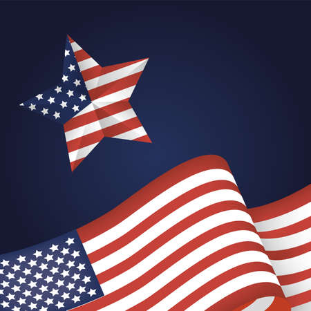 flag and star design, Usa independence day united states day and national theme Vector illustrationのイラスト素材