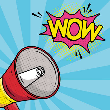 megaphone sound device pop art style vector illustration designのイラスト素材