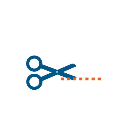scissors cutting line isolated icon vector illustration designのイラスト素材