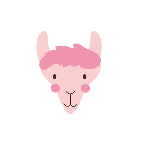 cute llama wild animal character icon vector illustration designのイラスト素材
