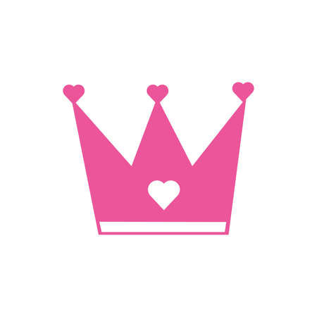 happy valentines day crown with heart vector illustration designのイラスト素材