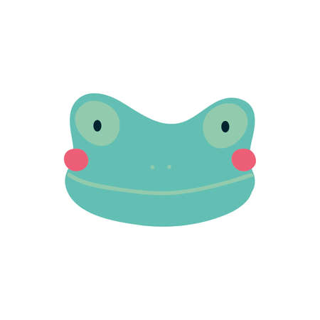 cute little frog character icon vector illustration designのイラスト素材