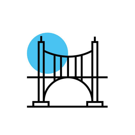 bridge city scene isolated iconのイラスト素材